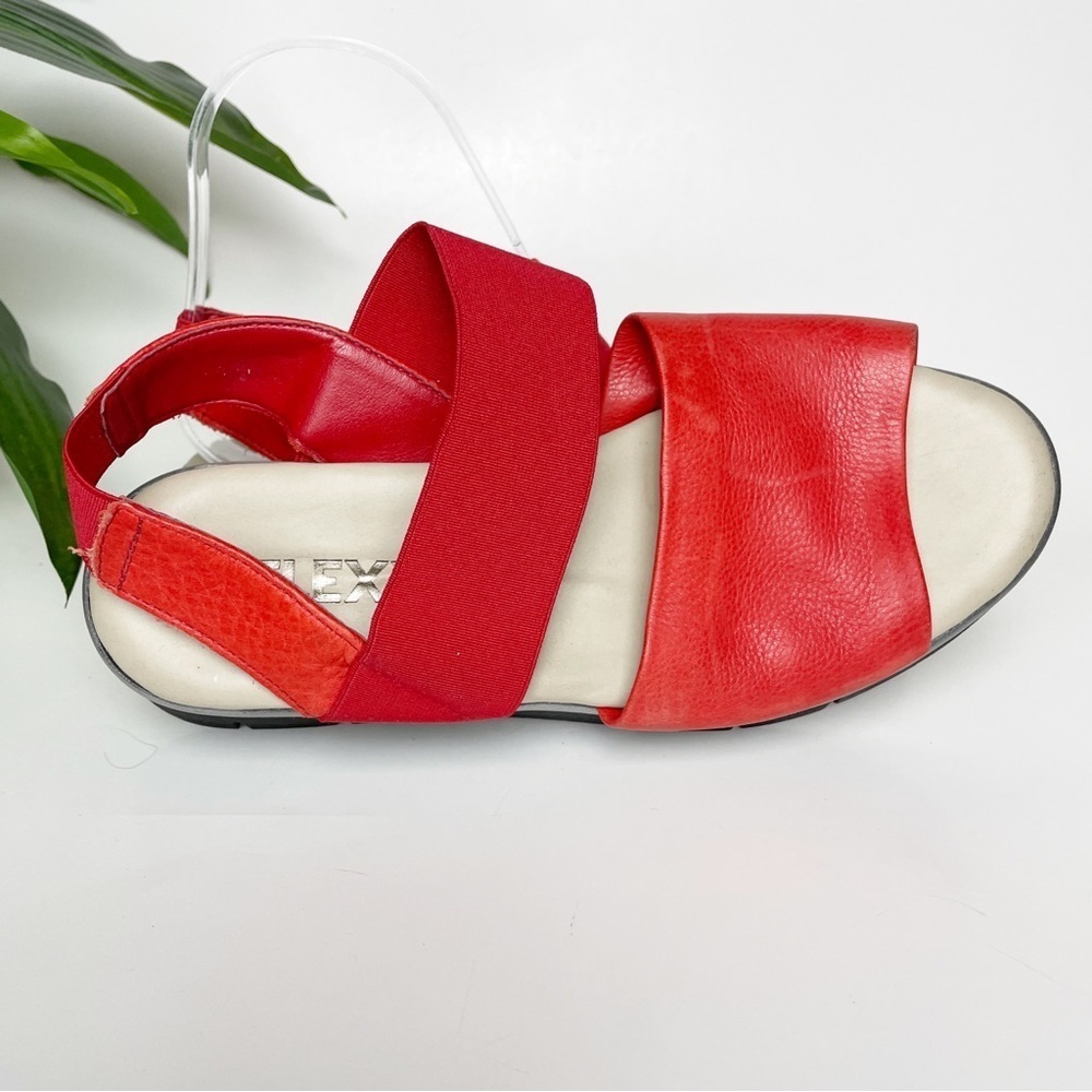 The Flexx Red Leather Two Band Wedge Sandal 5.5 - Picture 9 of 12